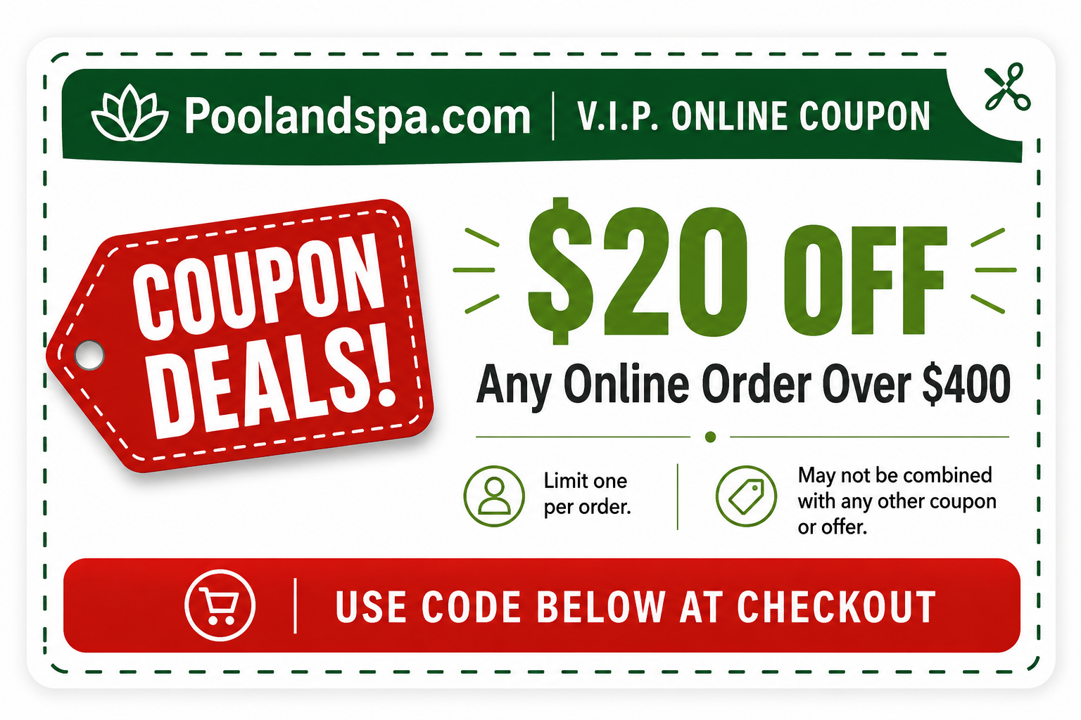 $20.00 Off Orders Over $400 $20.00 Off Orders Over $400