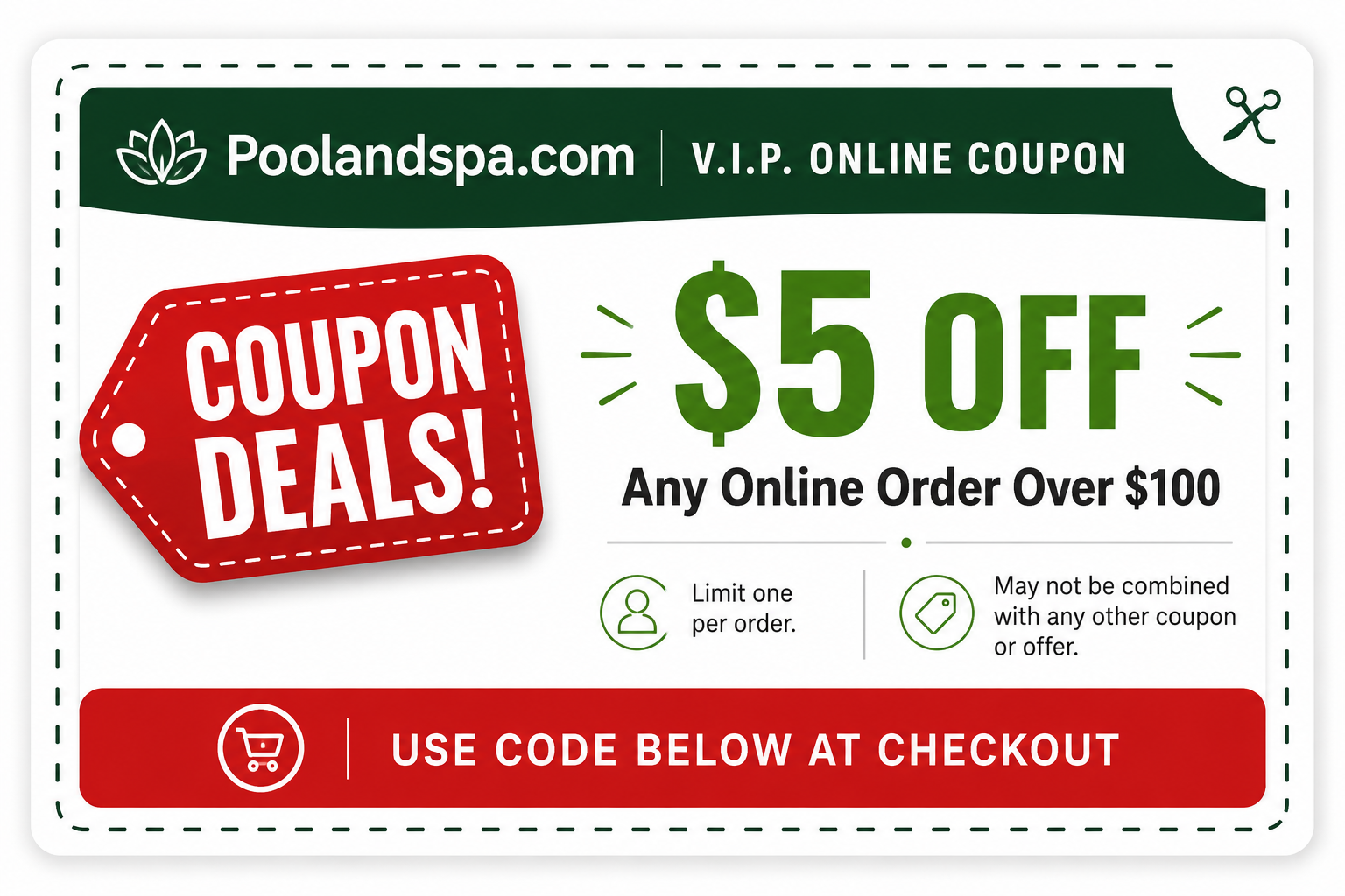 $5.00 Off Orders Over $100 $5.00 Off Orders Over $100