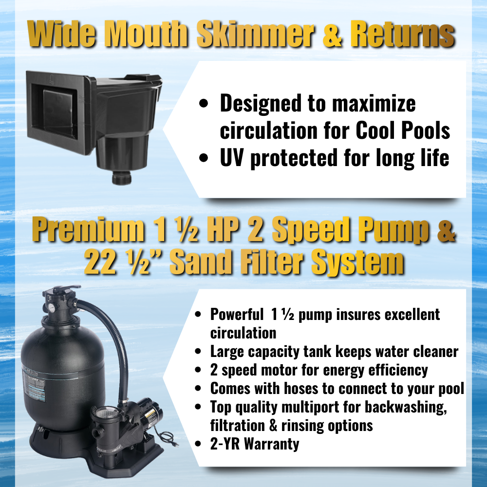 Cool Pool Pump Sand Filter and Skimmer System