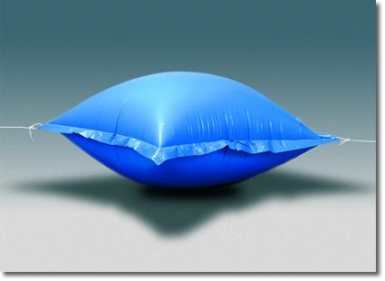 Four foot by four foot hot tub winter air pillow