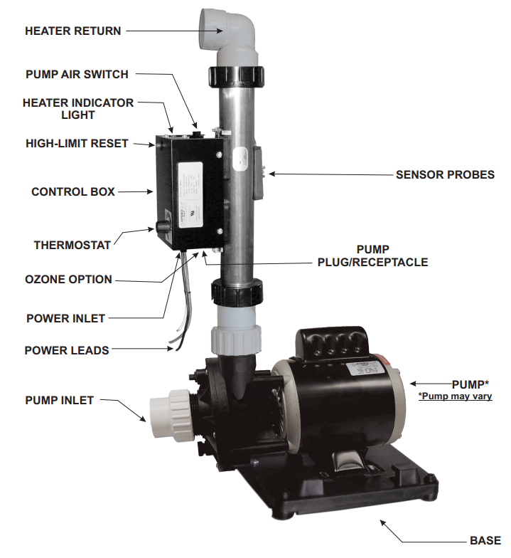 HydroQuip BES-55 vertical baptismal equipment system