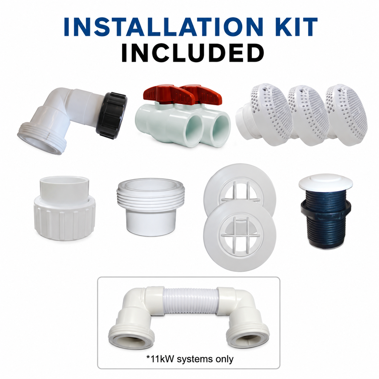 Installation kit included with HydroQuip baptismal equipment system