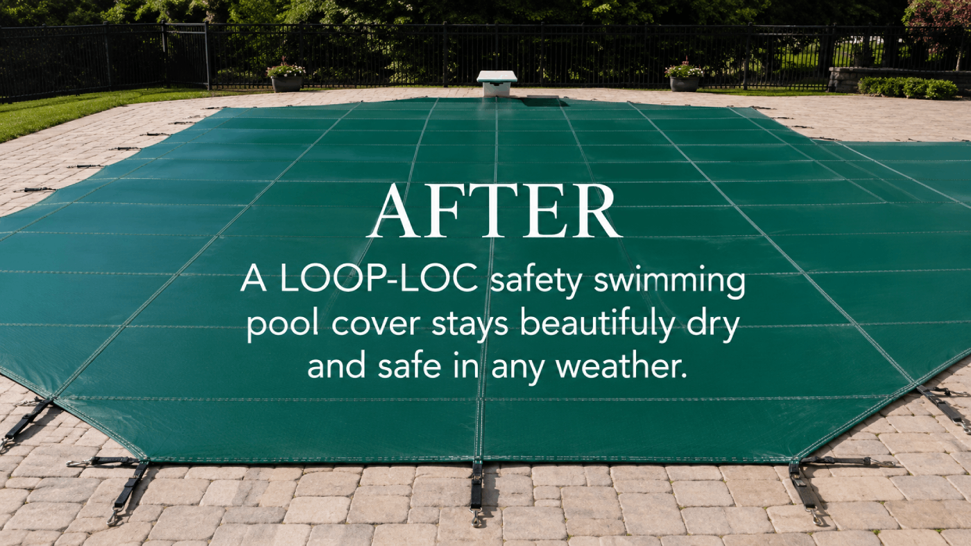 After LOOP-LOC safety pool cover