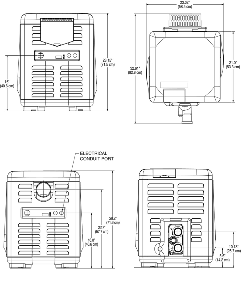 Pentair MasterTemp Pool Heater Dimensions