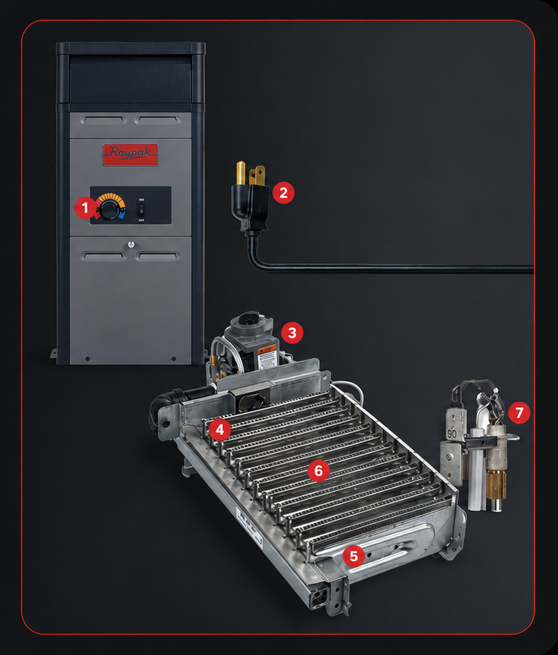 Raypak 106A Internal Components
